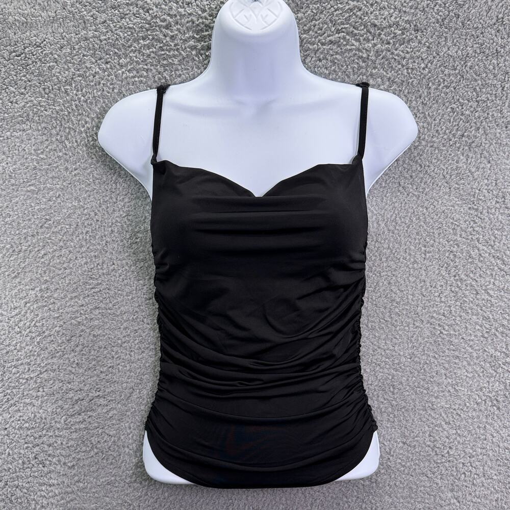NWT Nasty Gal Camisole Womens 4 Black Draped Cowl Neck Sleeveless Stretch‎ Top